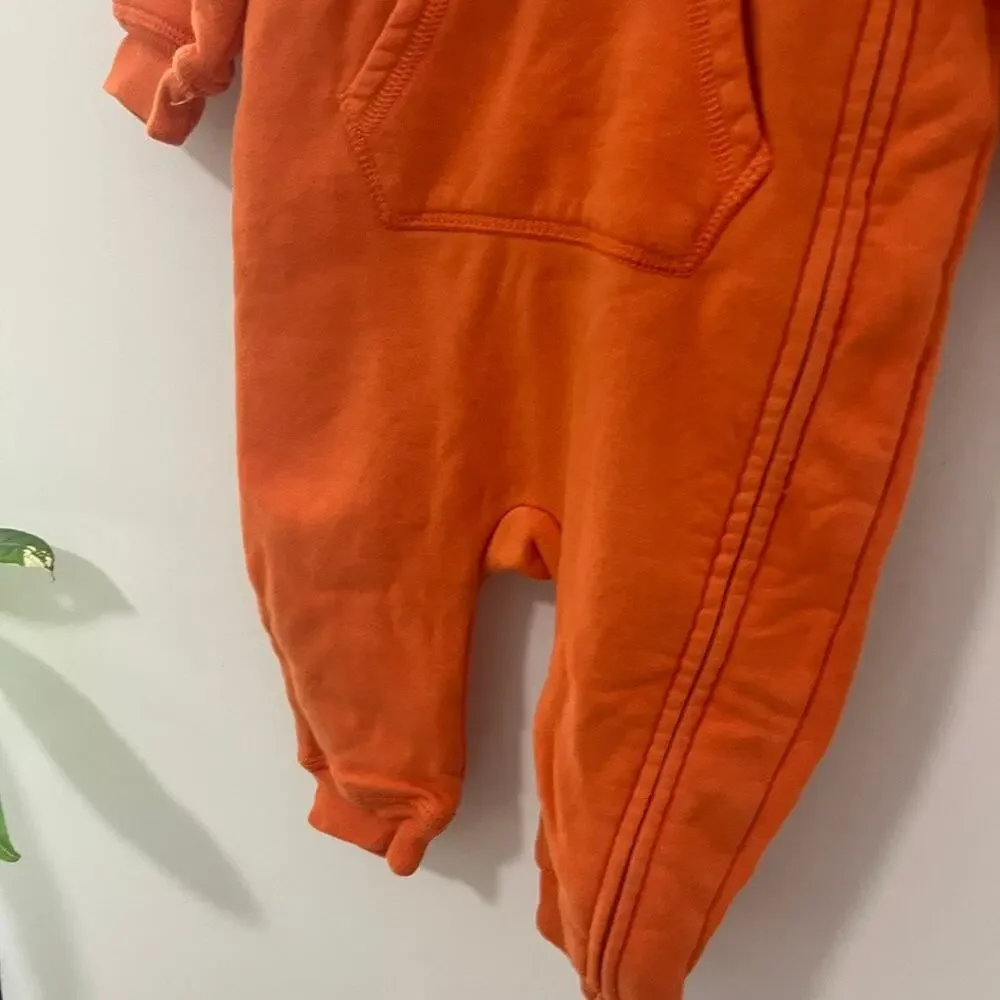 Gap Baby Girl's Orange Hooded Sweatsuit One Piece Size 6-12 Months